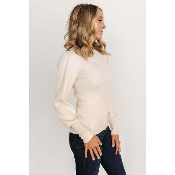 Baltic Born Lilou Rib Knit Sweater | Ivory Size LL - Picture 4 of 5